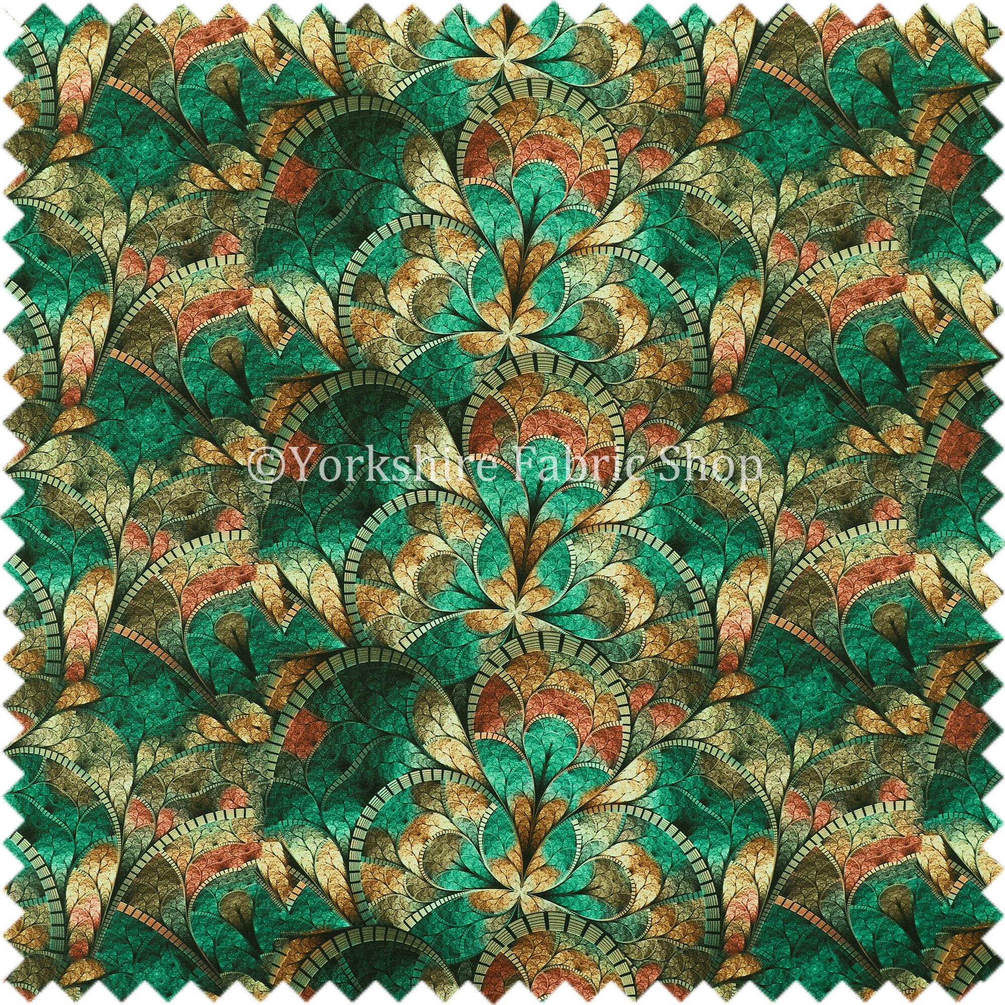 Designer Teal Mosaic Theme New Pattern Velour Printed Velvet Etsy
