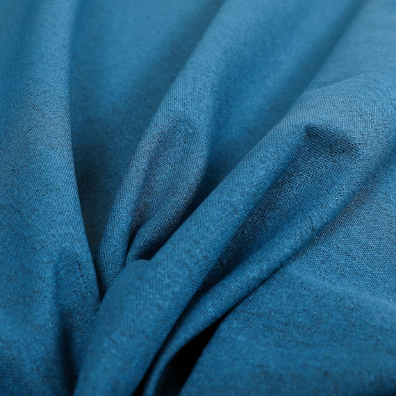Soft Chenille Quality Smooth Textured Plain Navy Blue Curtain