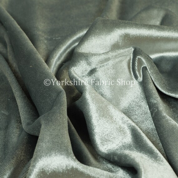 Luxury Shine Quality Plain Velvet Upholstery Curtain Fabrics In Grey Colour