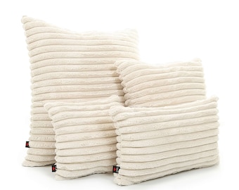 Nuevo cojín Chunky Super Comfy Corduroy en color crema - 4 tamaños disponibles - Solo funda de cojín - Hecho a mano británico