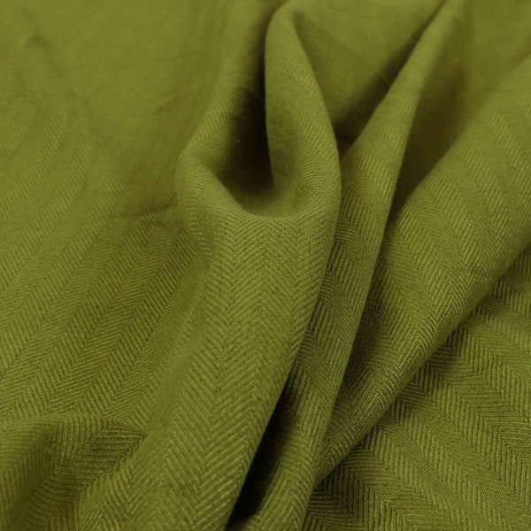 New Furnishing Fabrics Green Grass Herringbone Chenille Textured Hardwearing Upholstery Curtain Fabrics  Sofa Curtains Sold By The Metre