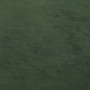 Plain Matt Soft Dark Green Velvet Fabric Moleskin Textured Upholstery Fabric Ideal For Interior Curtains Sofas Furniture - Sold By The Meter