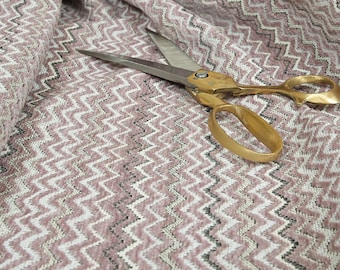 Pink Colour Chevron Striped Pattern Chenille Upholstery Fabrics For Sofas, Curtains, Seating, Chairs & Furniture