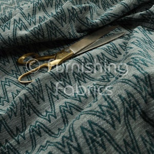 Nieuwe meubelstoffen Geweven Designer Chevron Gestreept Patroon In Grijs Blauw Blauwgroen Interieur Bekleding Gordijnen Stof