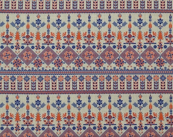 Bohemian Blue Upholstery Fabric Curtains Furniture Furnishing Geometric Pattern