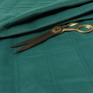 New Furnishing Fabric  New Designer Fluted Stitched Quilted Velvet Soft Upholstery Material In Teal Blue  Colour Sold By The Metre