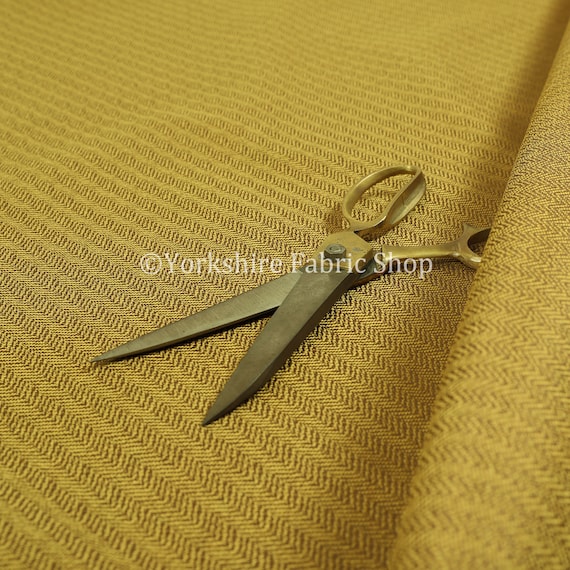 New Soft Durable Quality Woven Chenille Upholstery Fabric Yellow Mustard Colour