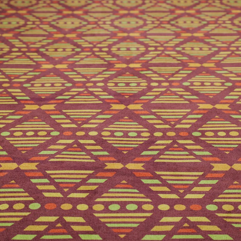 Triangle Aztec Upholstery Fabric Curtains Furniture Furnishing Red ...