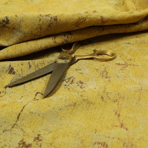 New Heavyweight Semi Plain Abstract Yellow Chenille Furnishing Upholstery Fabric