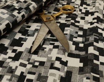 2021 Velluto tinto Tappezzeria In Tessuto Ciniglia Jacquard Geometrica Tessuto p