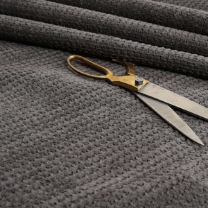 Ripple Striped Effect Corduroy Upholstery Fabric Material For Sofas Chairs Furnishings Flame Treated In Grey Colour