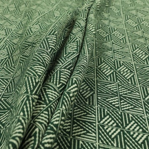 New Semi Plain Pattern Chenille Textured Green Colour Curtain Upholstery Fabric - Sold By The 1 Metre Length Fabric