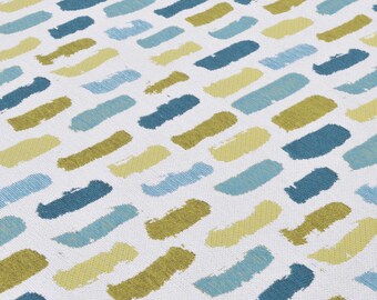 Woven Paint Strokes Geometric Chenille Upholstery Fabric, Polyester Cotton Blend