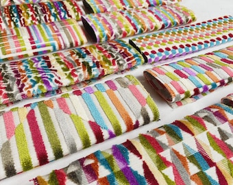 Prachtige regenboogfluwelen jacquard bekledingsstof voor banken, gordijnen, kussens en interieurontwerp Zachte, slijtvaste duurzame stof per meter