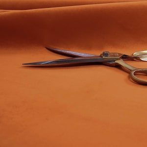 Soft Flock Moleskin Velvet Upholstery Fabric For Sofas, Furniture, Curtains, Cushions & Interiors Hard Wearing Plain Fabric Buy Per Metre Orange