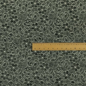 Uso de cortina de tapicería de chenilla con textura de patrón floral en tela de color gris - Vendido por la tela de 10 metros de longitud