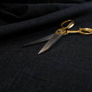 Quality Shiny Soft Shimmering Chenille Upholstery Fabric In Black Colour Textile Sofas Curtains Furnishing Material - Sold By The Metre