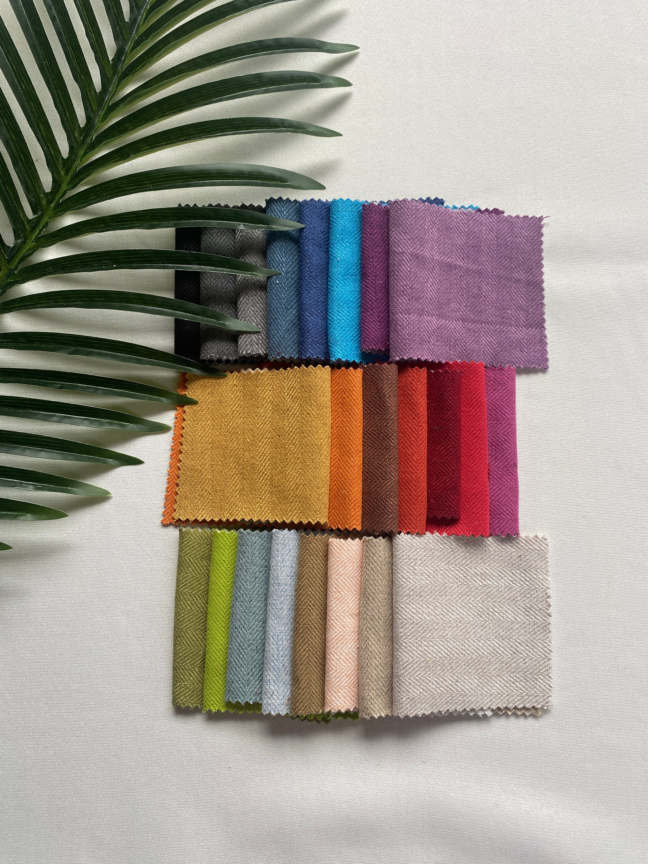 Tessuto Di Lino A Spina Di Pesce Dal Cortile O Metro Lavato - Italia - Foto 4