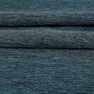 Modern Plain Chenille Smooth Textured Blue Upholstery Curtain Furnishing Fabric - Sold By The 1 Metre Length Fabric