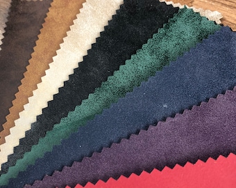Soft Muted Matte Faux Nubuck Leather Suede Effect Upholstery Fabric For Furniture, Cushions & Accessories Hard Wearing Fabrics Per Metre