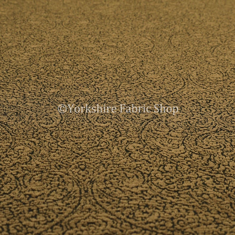 All Over Detailed Damask Heavyweight Soft Chenille In Brown Upholstery Fabric Sold By The 1 Metre Length Fabric