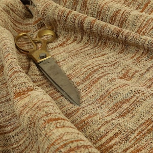 Abstract Pattern Soft Woven Jacquard Red Green Orange Colour Upholstery Fabric - Sold By The 1 Metre