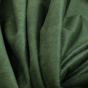 Soft Durable 3 Layer Thick Faux Suede Green Colour Upholstery Furnishing Fabric - Sold By The 10 Metre