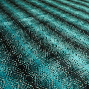 New Designer Modern Quality Blue Teal Mix Patterned Stripe Soft Velvet Upholstery Curtains Cushions Fabric