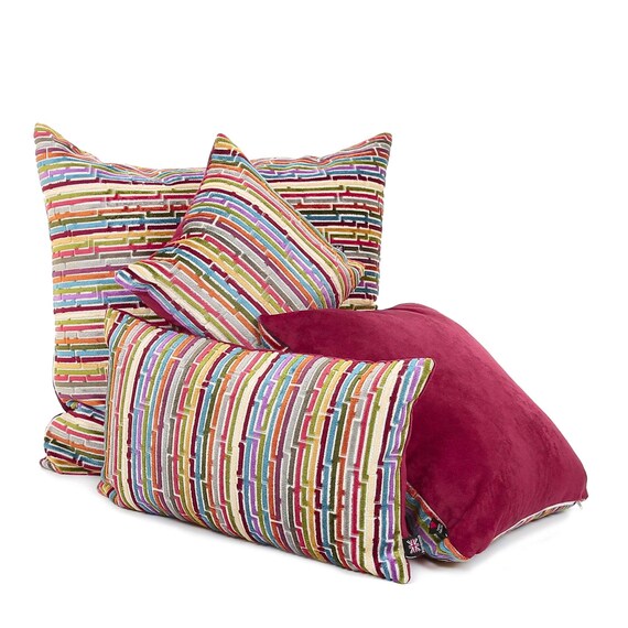 Almohadas Azules Con Rellenos Incluidos (2 Rellenos De Almohada De 20 X 20 2 Fundas De Almohada De 18 X 18 Pulgadas). Almohadas Decorativas Para Cama, Almohadas De Terciopelo Para Sofá, Almohadas