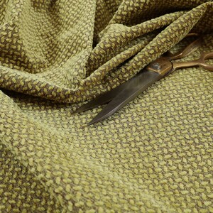 New Designer Small Falling Leaf Pattern Green Colour Soft Chenille Upholstery Fabric - Sold By The 10 Metre Length Of Fabric Sale