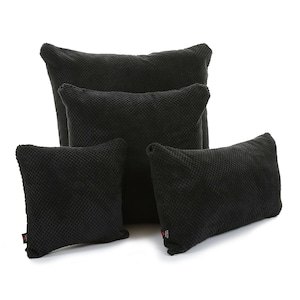 New Soft Spotted Corduroy Fabric Cushion In Black Colour - 4 Sizes Available - Includes Filling Pad - British Handmade