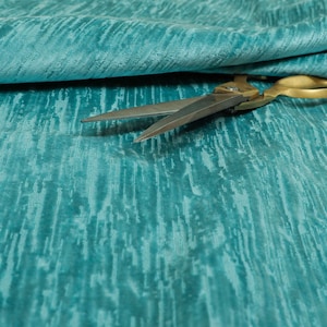 Quality Soft Textured Teal Velvet Velour Upholstery Curtains Furnishing Fabric - Sold By The 1 Metre Length Fabric