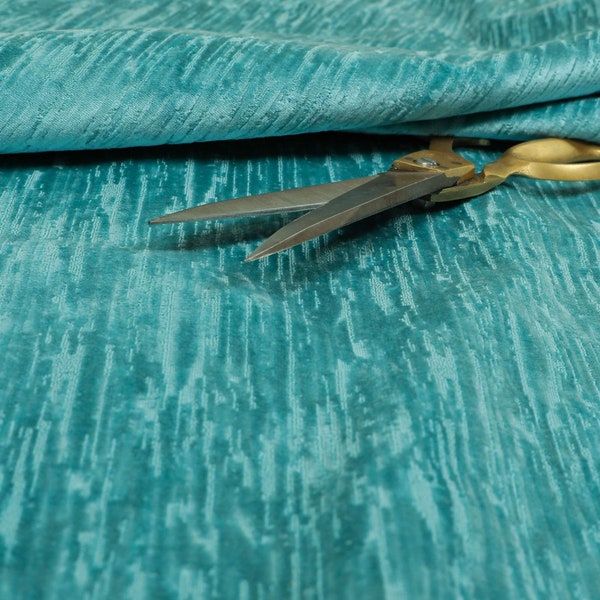 Quality Soft Textured Teal Velvet Velour Upholstery Curtains Furnishing Fabric - Sold By The 1 Metre Length Fabric