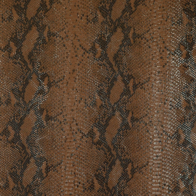 Snakeskin Vinyl Faux Leather Upholstery Fabric For Furniture, Sofas, Vehicle Trimmings & Accessories Hard Wearing Animal Print Vinyl Brown
