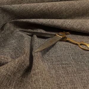 New Durable Modern Flat In Brown Colour Chenille Upholstery Fabric Perfect For Sofas Upholstery Curtains - Sold By The Metre