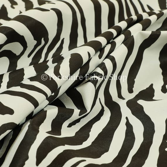 Faux Leather Vinyl Animal Print Zebra, White Faux Leather Fabric For Upholstery