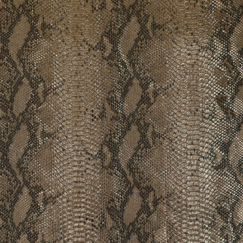 Snakeskin Vinyl Faux Leather Upholstery Fabric For Furniture, Sofas, Vehicle Trimmings & Accessories Hard Wearing Animal Print Vinyl Bronze