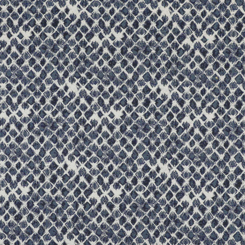 Blue Small Scale Pattern Chenille Upholstery Fabrics For Sofas, Curtains, Seating, Chairs & Furniture image 1