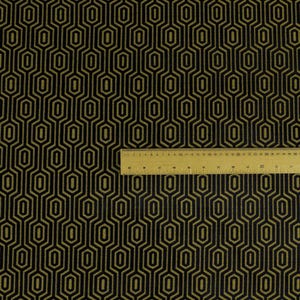 Geometric Velvet Jacquard Fabric Upholstery, Furniture, Seating, Chairs, Curtain, Cushion & Interior Design Soft Hard Wearing Quality Fabric Yellow