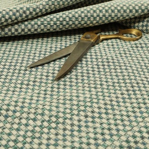 New Chenille Textured Brick Semi Plain Pattern Upholstery Fabric In Blue Colour