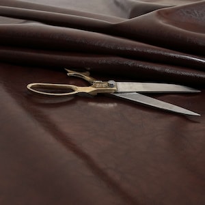 New Shiny Finish Bicast Faux Leather Antique Aged Look Finish Dark Brown Colour For Furniture Upholstery Cars Finish - Sold By The Meter
