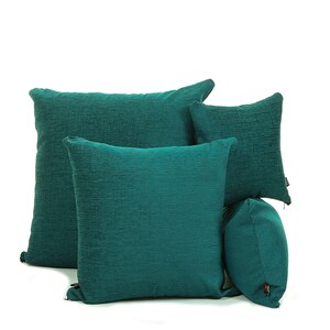 New Shimmering Chenille Fabric Cushion In Teal Colour - 4 Sizes Available - Cushion Cover Only - British Handmade