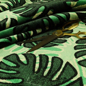 Neue mutige grüne und schwarze Farbe Palmenblätter Muster weicher Samt Polsterstoff geeignet für Vorhang, Kissen, Jalousie und Sofa Polsterung