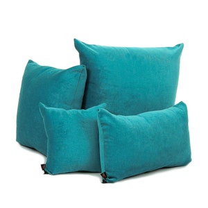 New Soft Chenille Fabric Cushion In Teal Colour - 4 Sizes Available - Cushion Cover Only - British Handmade