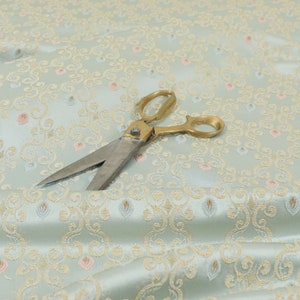 New Modern Quality Regency Medallion Pattern Teal Upholstery Furniture Fabric - Sold By The 1 Metre Length Fabric