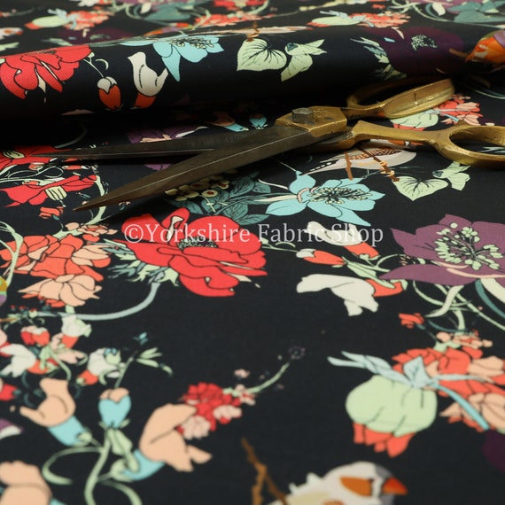 Orange Koi Fish Swimming Pattern Velour Velvet Soft Furnishing Upholstery Fabric