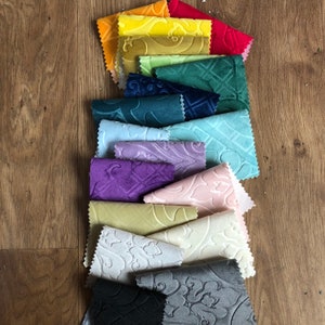 Fire Treated Embossed Damask Velveteen Fabrics For Upholstery Curtains, Cushions & Interior Design Soft Hard Wearing Plain Fabrics Per Metre