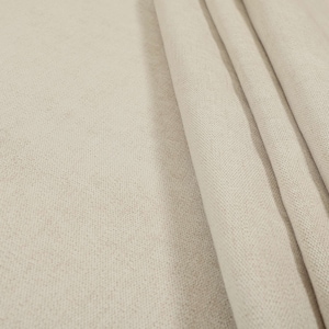 New Quality Thick Durable Soft Chenille Fabric Ivory Cream Colour Upholstery Interior Sofas Textile Fabrics - Sold By The Metre