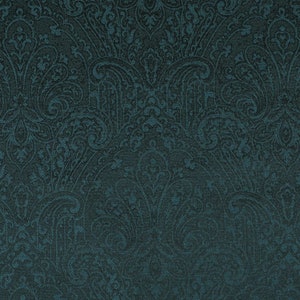 Royal Damask Pattern Lightweight Chenille Navy Blue Upholstery Curtain Fabrics