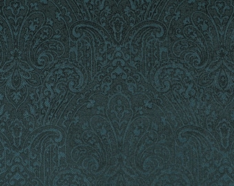 Royal Damask Pattern Lightweight Chenille Navy Blue Upholstery Curtain Fabrics